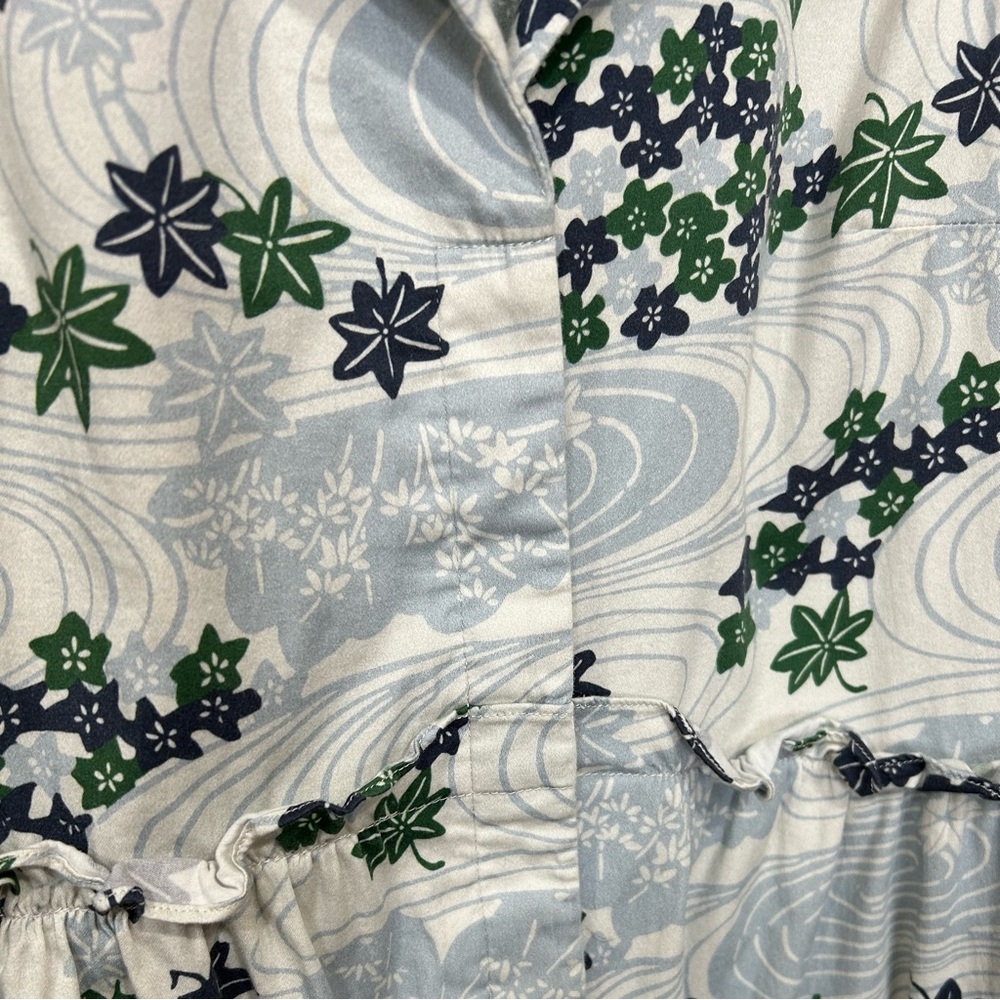 Tuckernuck Royal Shirtdress Coastal Preppy Province Breeze Floral Print Blue S - Picture 5 of 15